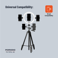ترايبود بورودو الومنيوم احترافي - اسود | Porodo Aluminium Tripod - Black
