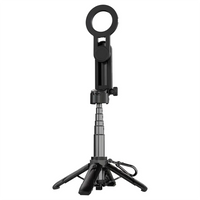 Porodo Quad-Base Selfie Stick with 360° Full Angle Rotation - Black | عصا سيلفي بورودو بقاعدة رباعية ودوران 360° - أسود