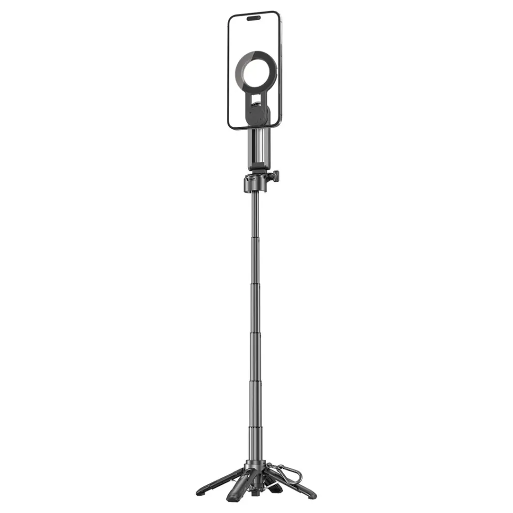 Porodo Quad-Base Selfie Stick with 360° Full Angle Rotation - Black | عصا سيلفي بورودو بقاعدة رباعية ودوران 360° - أسود