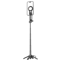 Porodo Quad-Base Selfie Stick with 360° Full Angle Rotation - Black | عصا سيلفي بورودو بقاعدة رباعية ودوران 360° - أسود
