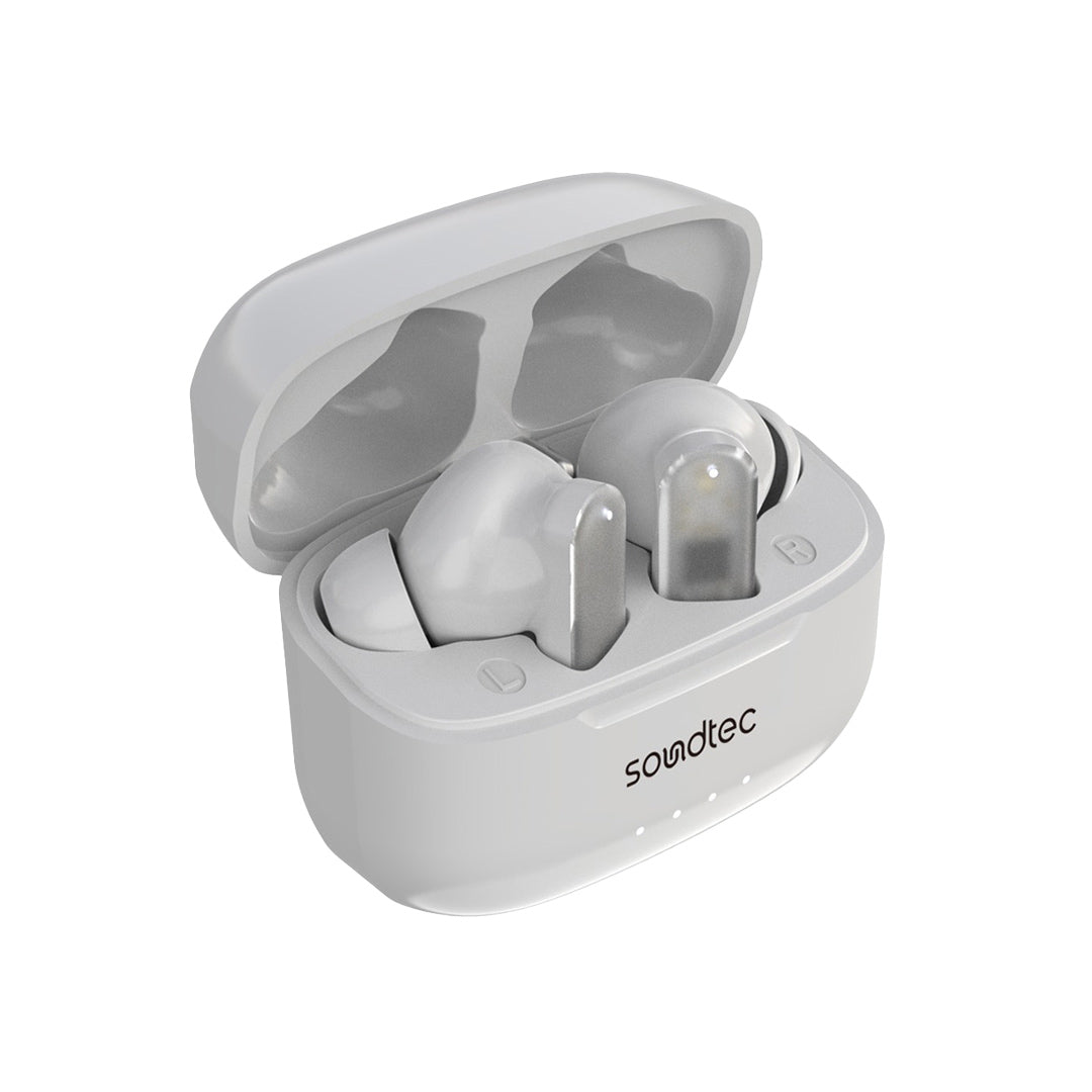 سماعة بورودو ساوندتيك الشفافة TWS بعزل ضوضاء ANC و ENC, تشغيل حتى 7 ساعات | Porodo Soundtec ANC & ENC TWS Earphone with Transparent Earbuds, 7H Playtime.