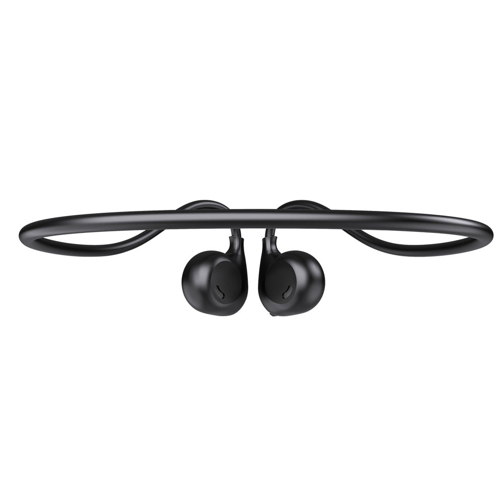 Benda Gerdenê ya Porodo Soundtec Air Conduction TWS bi Kontrola Destikê ya Jîr - Reş