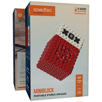 Porodo SoundTec Mini Block Stereo Portable Speaker – Red | مكبر صوت بورودو ساوندتك ميني بلوك ستيريو محمول – أحمر