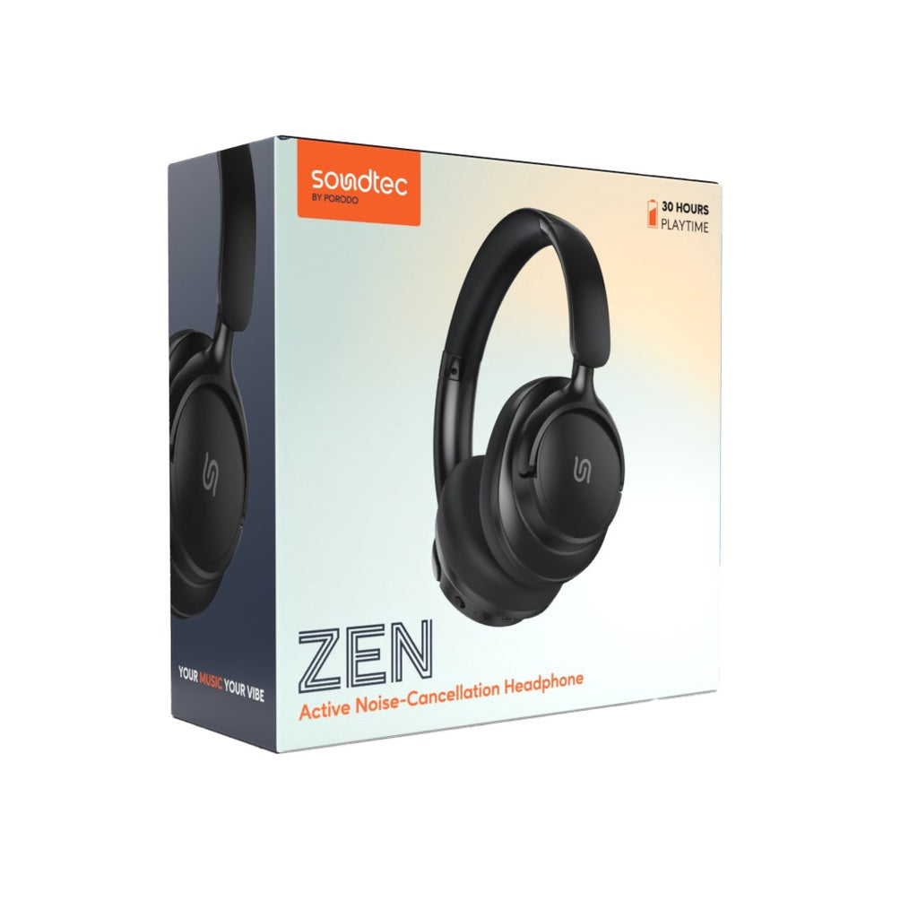 سماعة رأس من بورودو ساوندتيك بخاصية الغاء الضوضاء النشط  | Porodo Soundtec Hybrid ANC Headphone