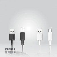 كيبل بورودو يو اس بي اي الى يو اس بي سي بطول 3 متر, شحن سريع | Porodo USB-A to USB-C Durable Charging Cable 3M.