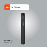 حامل كاميرا قابل للطي Porodo من الألمنيوم - Flexible Foldable Tripod Stand