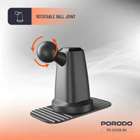 Porodo Vacuum & Adhesive Magnetic Car Mount 360° Full Rotation - Black | حامل هاتف مغناطيسي للسيارة من بورودو بدوران 360 درجة - أسود