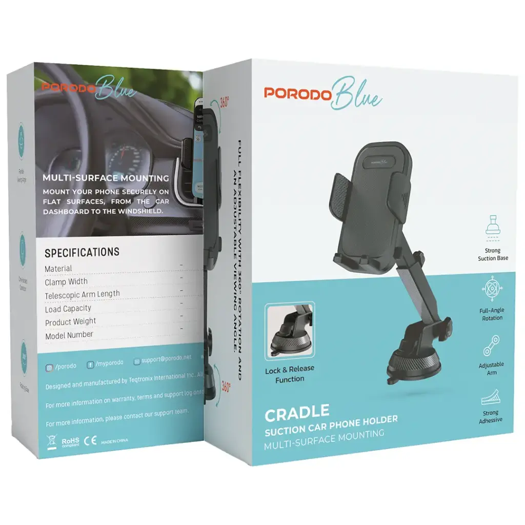 Porodo Blue Car Phone Holder