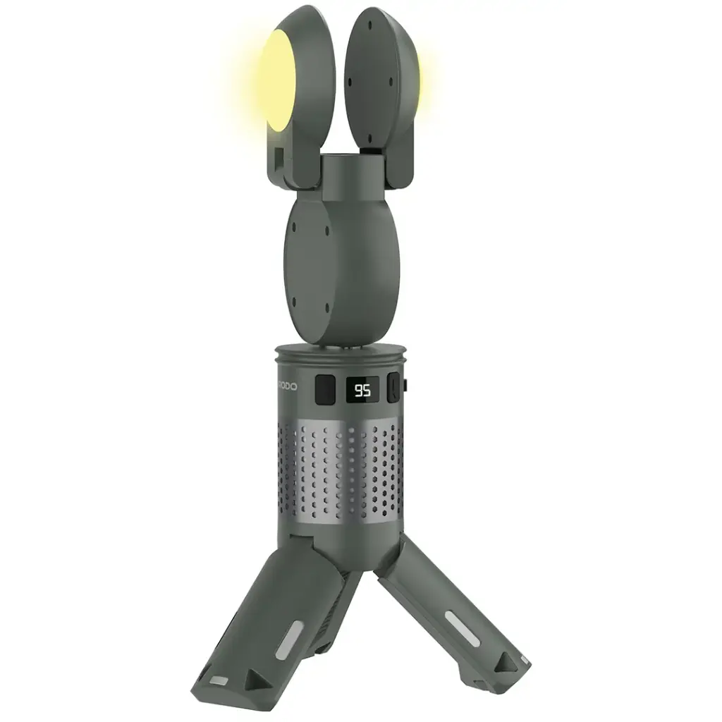 فانوس تخييم LED بورودو لايفستايل قابل للطي مع حامل ثلاثي وإضاءة RGB - أخضر | Porodo Lifestyle Foldable Lantern LED Camping Light with Tripod Base & RGB - Green