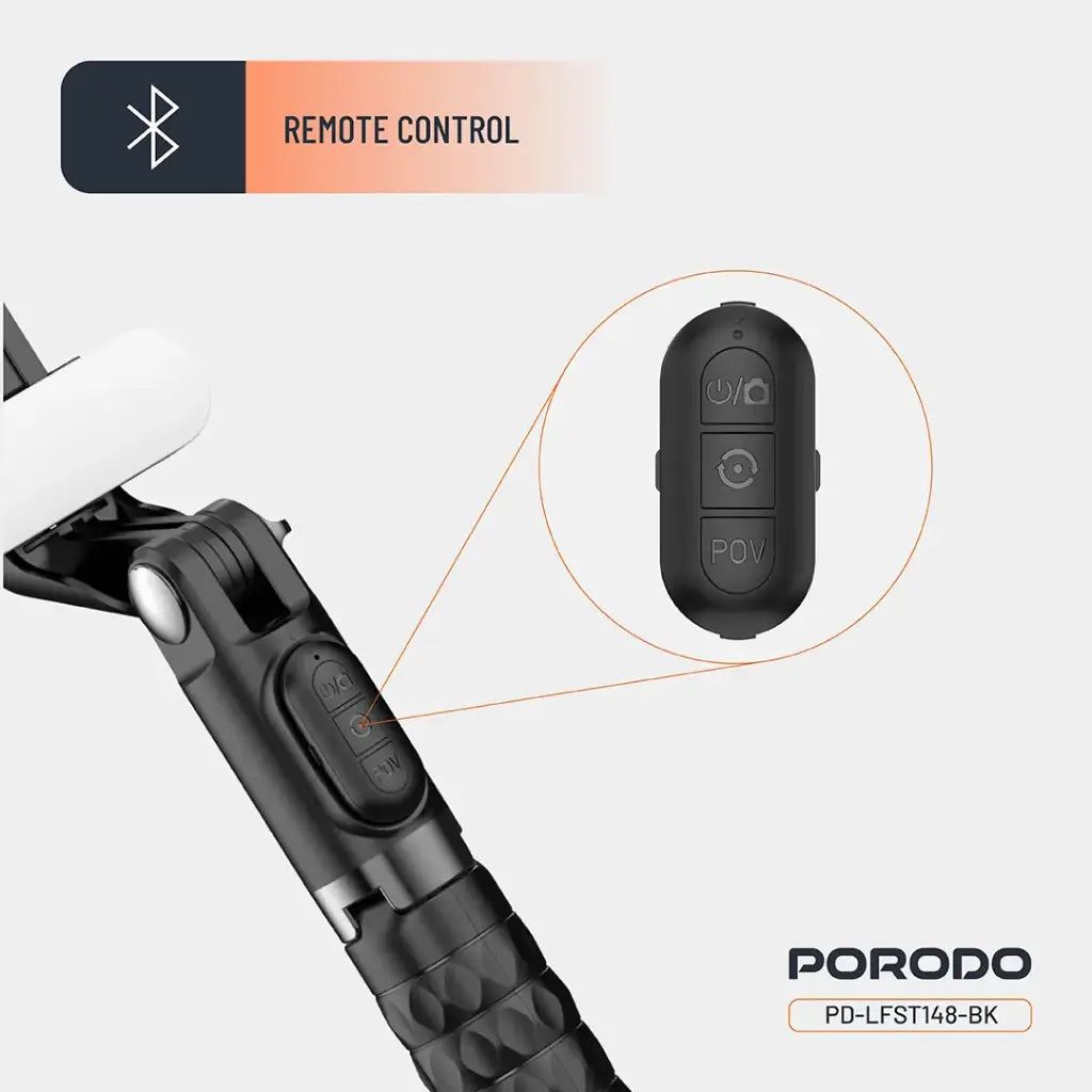 مثبت كاميرا جيمبال بورودو كوادبيس - أسود | Porodo QuadBase Gimbal Stabilizer - Black