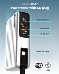 Moxedo Porta-Go 10,000mAh - foldable interchangeable AC plug
