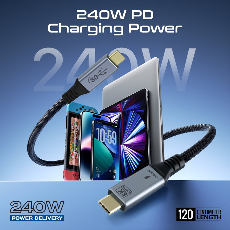 Promate PowerBolt5-80G cable transferring data at 80Gbps between USB4 devices