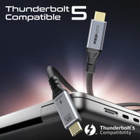 Promate PowerBolt5-80G 1.2m USB4 cable with coaxial architecture full length