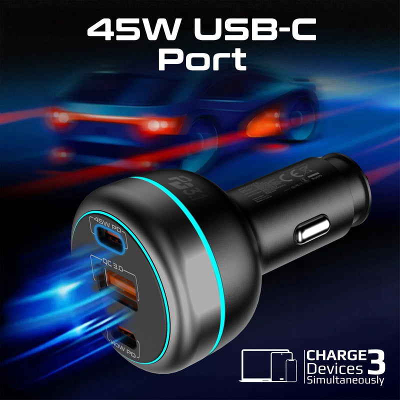 Promate PowerDrive-230 ثلاثة منافذ تشحن لابتوب وتابلت وهاتف