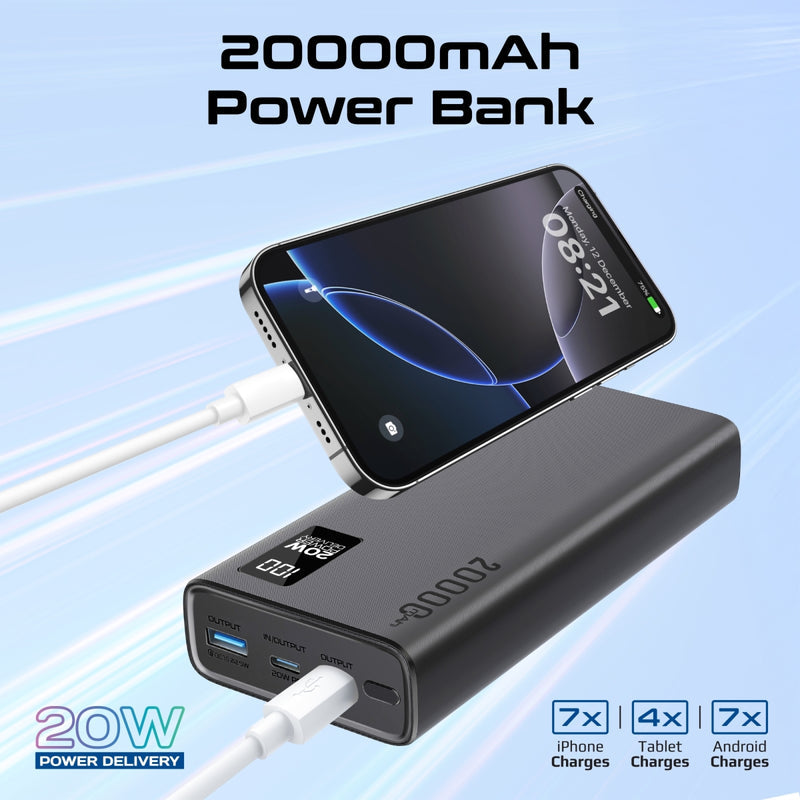 Promate PowerGear-Pro 7-in-1 Travel Kit 20000mAh Power Bank Black-Open