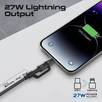 Promate PowerLink-CCi Black aluminium alloy connector and nylon braiding detail