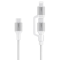 Promate PowerLink-CCi White 2-in-1 MFi Lightning and USB-C charging cable - main view
