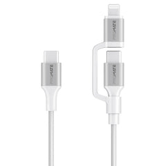Promate PowerLink-CCi White 2-in-1 MFi Lightning and USB-C charging cable - main view