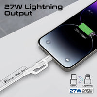 Promate PowerLink-CCi White aluminium alloy connector and nylon braiding detail