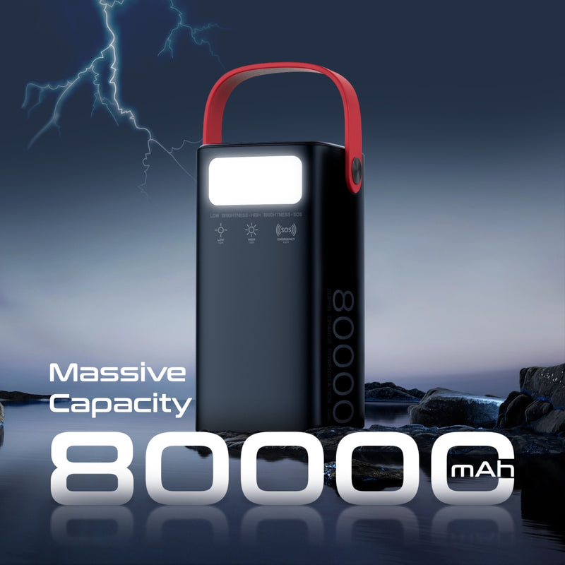 Promate PowerMine-80Pro Portable Power Station 80000mAh 100W LiFePO4-Angle