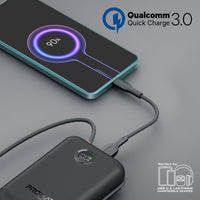 Promate PowerPod-30 Power Bank 30000mAh Built-In Cables Black-Charging