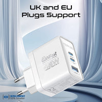 Promate PowerPort-45 White UK three-pin plug detail
