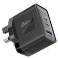 شاحن حائط 45 واط GaNFast بثلاثة منافذ مع كويك تشارج 3.0 | Promate PowerPort-45 - أسود