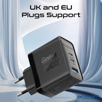 Promate PowerPort-45 Black UK three-pin plug detail