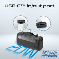Promate PowerUp-Duo Mini Power Bank 5000mAh Foldable Connectors Black-In Hand