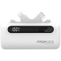 باور بانك بروميت باور أب ديو المصغّر بموصّلي USB-C و Lightning قابلين للطي - أبيض | Promate PowerUp-Duo Ultra-Compact Power Bank with Dual Foldable USB-C & Lightning Connectors - White