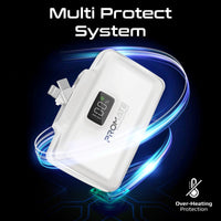 Promate PowerUp-10Duo Mini Power Bank 10000mAh Foldable Connectors White-LED Display