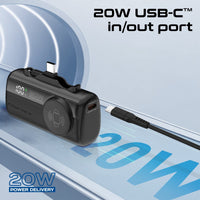 Promate PowerUp-Trio Mini Power Bank 5000mAh Foldable Connectors Black-Watch Charger