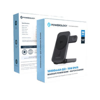 باور بانك ماغسيف باورولوجي 3 في 1 بسعة 10000 مللي امبير - اسود | Powerology 10000mAh 3 in 1 MagSafe Power Bank – Black.