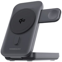 باور بانك ماغسيف باورولوجي 3 في 1 بسعة 10000 مللي امبير - اسود | Powerology 10000mAh 3 in 1 MagSafe Power Bank – Black.