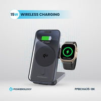 باور بانك ماغسيف باورولوجي 3 في 1 بسعة 10000 مللي امبير - اسود | Powerology 10000mAh 3 in 1 MagSafe Power Bank – Black.