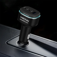 شاحن سيارة باورولوجي 140 واط ثلاثي المنافذ – شحن سريع USB-C و USB | Powerology 140W Triple-Port High Power Car Charger Fast Charging
