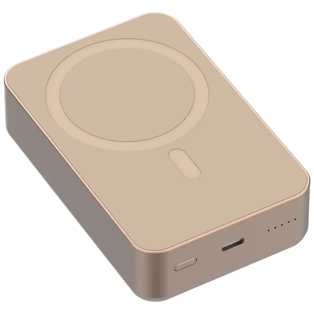 Bankeya Hêzê ya Powerology 20000mAh bi Şarjkirina Bêtêl a 15W û Şarjkirina Bilez a 20W - Desert Titanium | Bankeya Hêzê ya Bêtêl a Powerology 20000mAh 20W PD &amp; 15W MagSafe – Desert Titanium