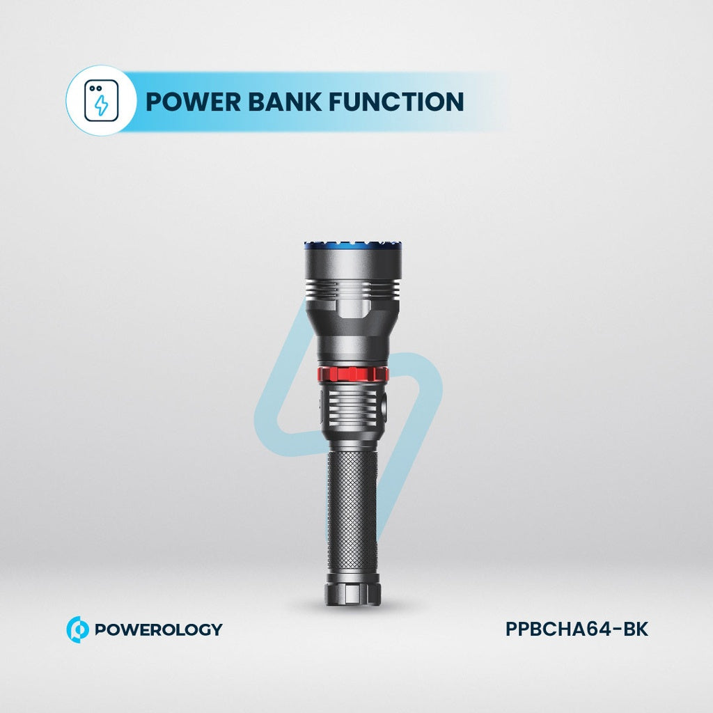 Ronahiya LED ya ji nû ve şarjkirî ya Powerology 1000LM/900M - Reş.