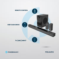 نظام سماعات المسرح المنزلي  5.1CH من باورولوجي - اسود | Powerology 5.1CH Home Theater Speaker System – Black