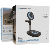 Powerology Florea Wireless Charging Stand - Black | حامل شحن لاسلكي باورولوجي فلوريا - أسود