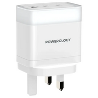 شاحن باورولوجي Lunex PD 65 واط USB-C شحن سريع – محول طاقة عالي للأجهزة واللابتوب | Powerology Lunex Series 65W PD Fast Charging USB-C Adapter