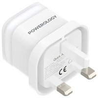 محول الشحن السريع الثنائي المنفذ من باورولوجي 35 واط | Powerology Dual-Port 35W Fast Charging Adapter