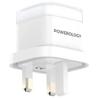 محول الشحن السريع الثنائي المنفذ من باورولوجي 35 واط | Powerology Dual-Port 35W Fast Charging Adapter