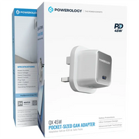 Powerology QX 45W Pocket-Sized GaN Adapter | محول شحن GaN مدمج 45 واط