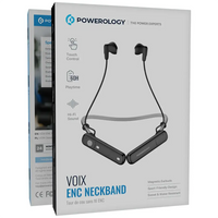 Powerology Voix ENC Neckband - Black | سماعة باورولوجي فويكس حول الرقبة - أسود