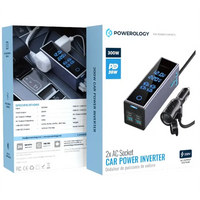Powerology 2AC Socket Car Power Inverter Gray