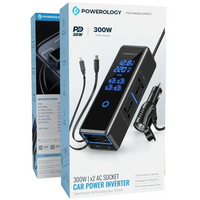 Powerology 300W Car Power Inverter Black