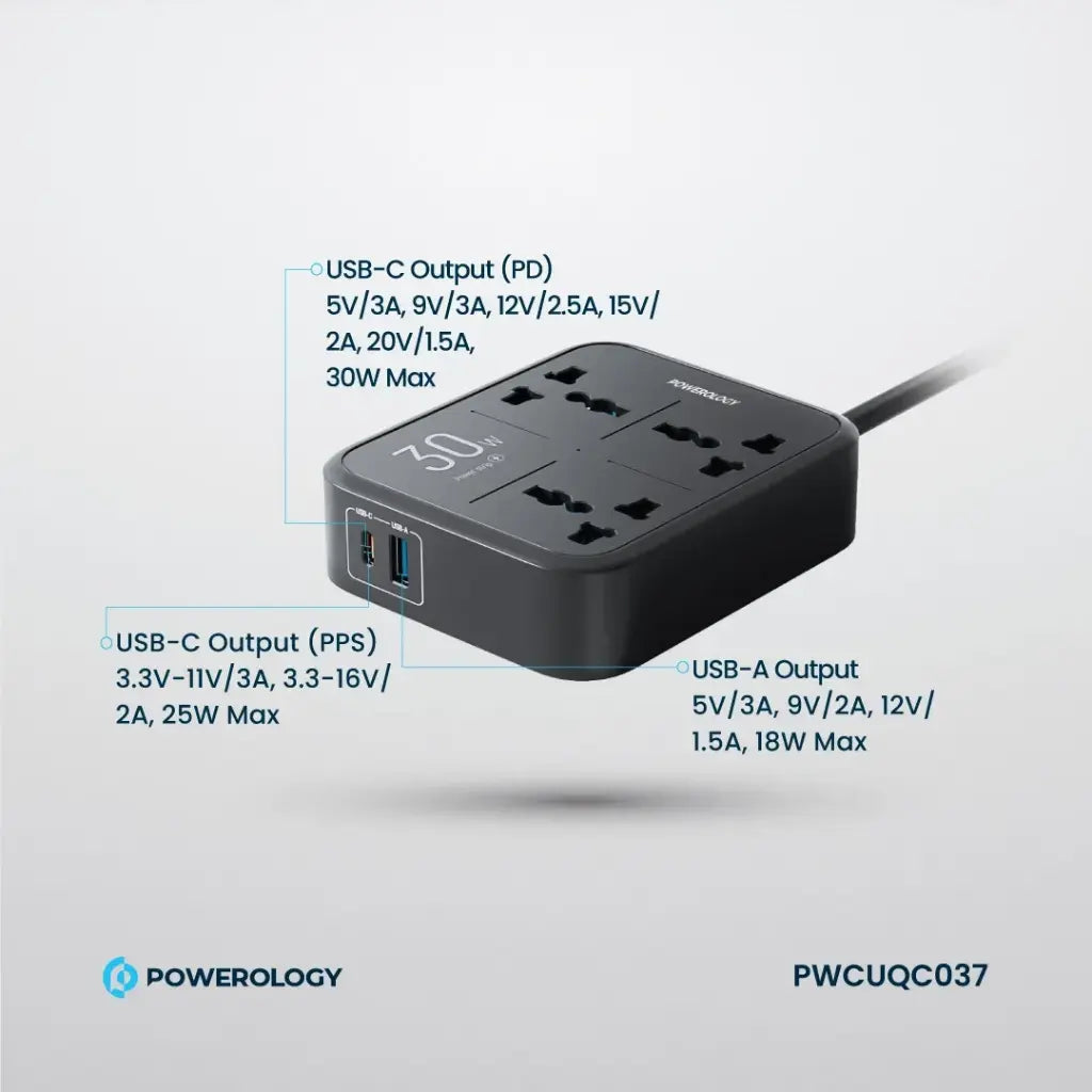 Powerology Power Strip 3250W 3AC