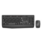 طقم كيبورد وماوس لاسلكي بمسند راحة | Promate ProCombo-14 Wireless Multimedia Keyboard &amp; Mouse Combo - EN/AR