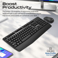 Promate ProCombo-14 keyboard and mouse set - angle view